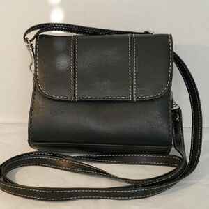 Targus Black Crossbody Bag with White Stitching